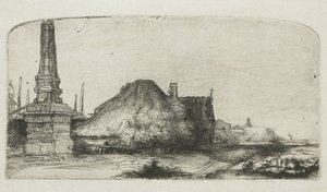 Cottage and Boundary Post on the Spaarndammerdijk by Rembrandt van Rijn