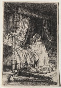 David in Prayer by Rembrandt van Rijn