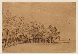 Farm under Trees by Rembrandt van Rijn