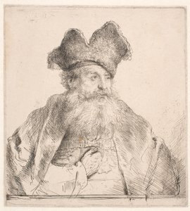 Old Man with Fur Hat by Rembrandt van Rijn