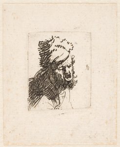 Head of a Man in a Fur Cap, Crying Out by Rembrandt van Rijn
