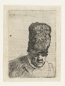 Head of an Old Man with High Fur Cap by Rembrandt van Rijn