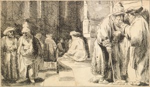 Jews in the Synagogue by Rembrandt van Rijn