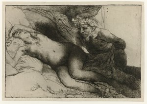 Jupiter and Antiope by Rembrandt van Rijn