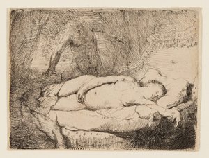 Jupiter and Antiope: Smaller Plate by Rembrandt van Rijn
