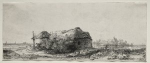 Landscape with a Cottage and Hay Barn by Rembrandt van Rijn
