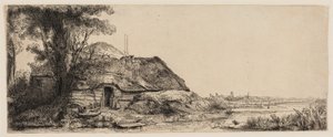 Landscape with a Cottage and a Large Tree by Rembrandt van Rijn