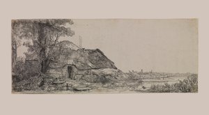 Landscape with a Cottage and a Large Tree by Rembrandt van Rijn