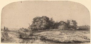 Landscape with a Hay Barn and a Flock of Sheep
