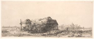 Landscape with a Cottage and Hay Barn: Oblong