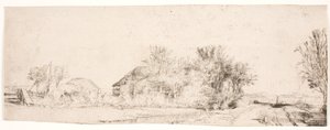 Landscape with a Road Beside a Canal by Rembrandt van Rijn