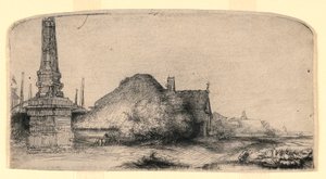 Landscape with an Obelisk by Rembrandt van Rijn