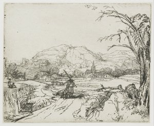 Landscape with Sportsman and Dogs by Rembrandt van Rijn