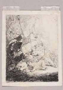 The Small Lion Hunt (with Two Lions) by Rembrandt van Rijn