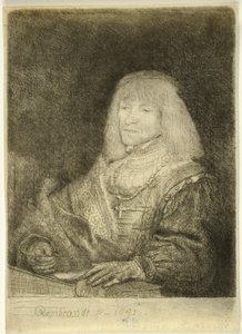 Man at a Desk Wearing a Cross and Chain by Rembrandt van Rijn