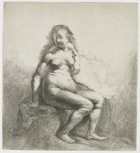 Naked woman on a mound