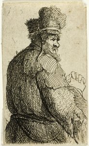 Old Man Seen from Behind, Profile Right: Half-Figure by Rembrandt van Rijn