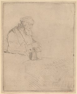 Old Man in Meditation, Leaning on a Book by Rembrandt van Rijn