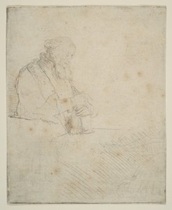 Old Man in Meditation, Leaning on a Book by Rembrandt van Rijn