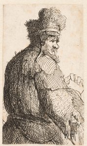 Old Man Seen from Behind: Profile to Right: Half Figure