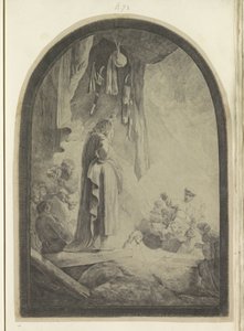 Raising of Lazarus: large plate by Rembrandt van Rijn