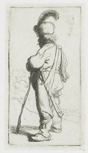 Polander Leaning on a Stick by Rembrandt van Rijn