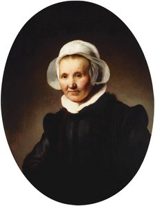 Portrait of a Lady, aged 62, perhaps Aeltje Pietersdr. Uylenburgh, wife of Johannes Cornelisz. Sylvius, half length in black costume