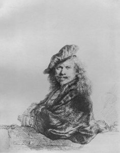 Rembrandt Leaning on a Stone Sill, 1639