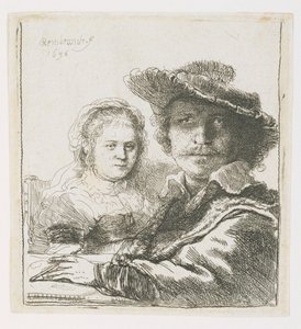 Rembrandt and His Wife Saskia by Rembrandt van Rijn