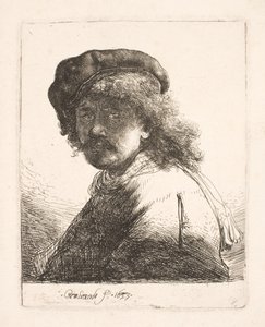 Rembrandt in a Cap and Scarf