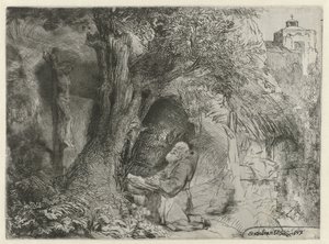 Saint Francis beneath a Tree, Praying by Rembrandt van Rijn