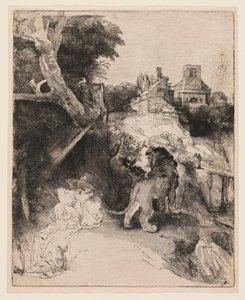 St. Jerome Reading in an Italian Landscape by Rembrandt van Rijn