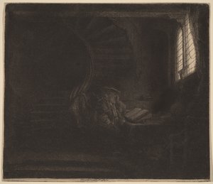 Saint Jerome in a Dark Chamber by Rembrandt van Rijn