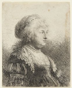 Saskia with Pearls in Her Hair by Rembrandt van Rijn