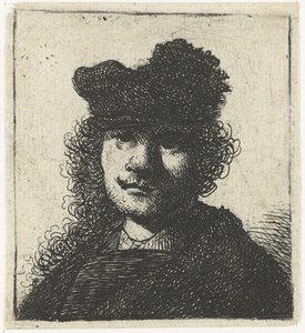 Self-Portrait in Cap and Dark Cloak: Bust by Rembrandt van Rijn