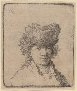 Self-Portrait in a Fur Cap by Rembrandt van Rijn