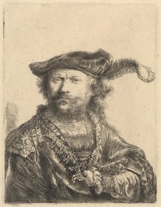 Self-Portrait in a Velvet Cap with Plume by Rembrandt van Rijn