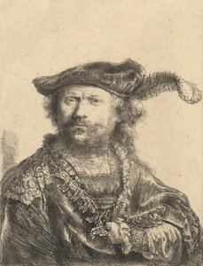 Self-Portrait in a Velvet Cap with Plume, 1638 by Rembrandt van Rijn