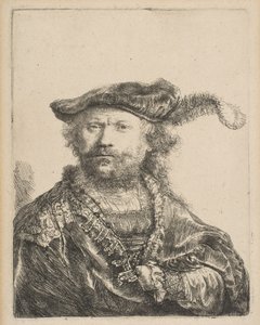 Self-Portrait in a Velvet Cap with Plume by Rembrandt van Rijn