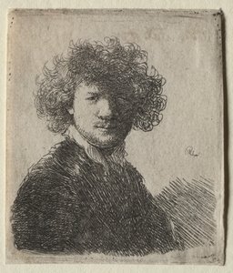 Self-Portrait with curly hair and white collar (Bust), c. 1630