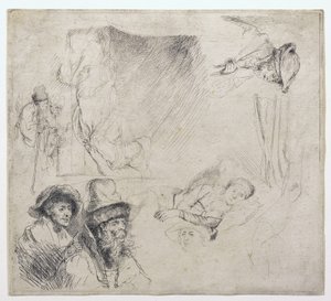 Sheet of Studies (with a Woman Lying Ill in Bed)