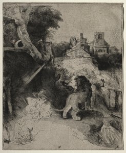 St. Jerome Reading in an Italian Landscape, c. 1653 by Rembrandt van Rijn