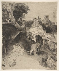 St. Jerome Reading in an Italian Landscape by Rembrandt van Rijn