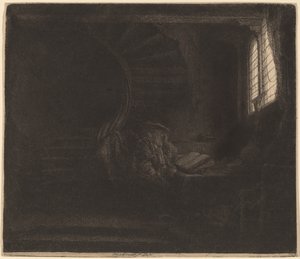 St. Jerome in a Dark Chamber by Rembrandt van Rijn