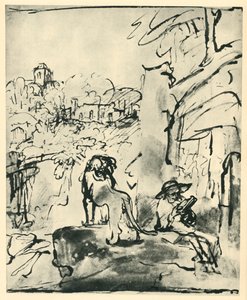 St Jerome Reading in a Landscape by Rembrandt van Rijn