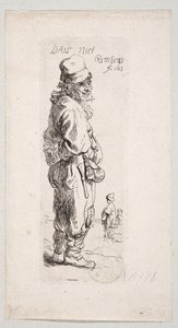 Standing Peasant Turned Right "DatS niet" by Rembrandt van Rijn