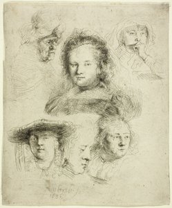Studies of the Head of Saskia and Others