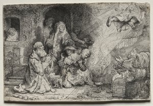 The Angel Departing from the Family of Tobit by Rembrandt van Rijn