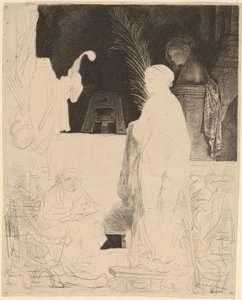 The Artist Drawing from the Model by Rembrandt van Rijn
