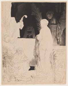 The Artist Drawing from the Model by Rembrandt van Rijn
